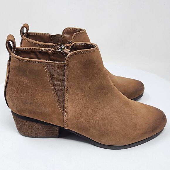 Blondo Victory Bootie Women 7.5M Brown Nubuck Leather Ankle Side Zip Waterproof - Picture 2 of 11